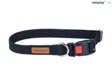 Amiplay Cotton Adjustable Collar With Lock - black