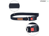 Amiplay Cotton Adjustable Collar With Lock - black