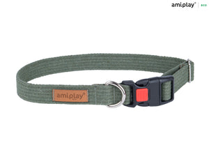 Amiplay Cotton Adjustable Collar with Lock - khaki