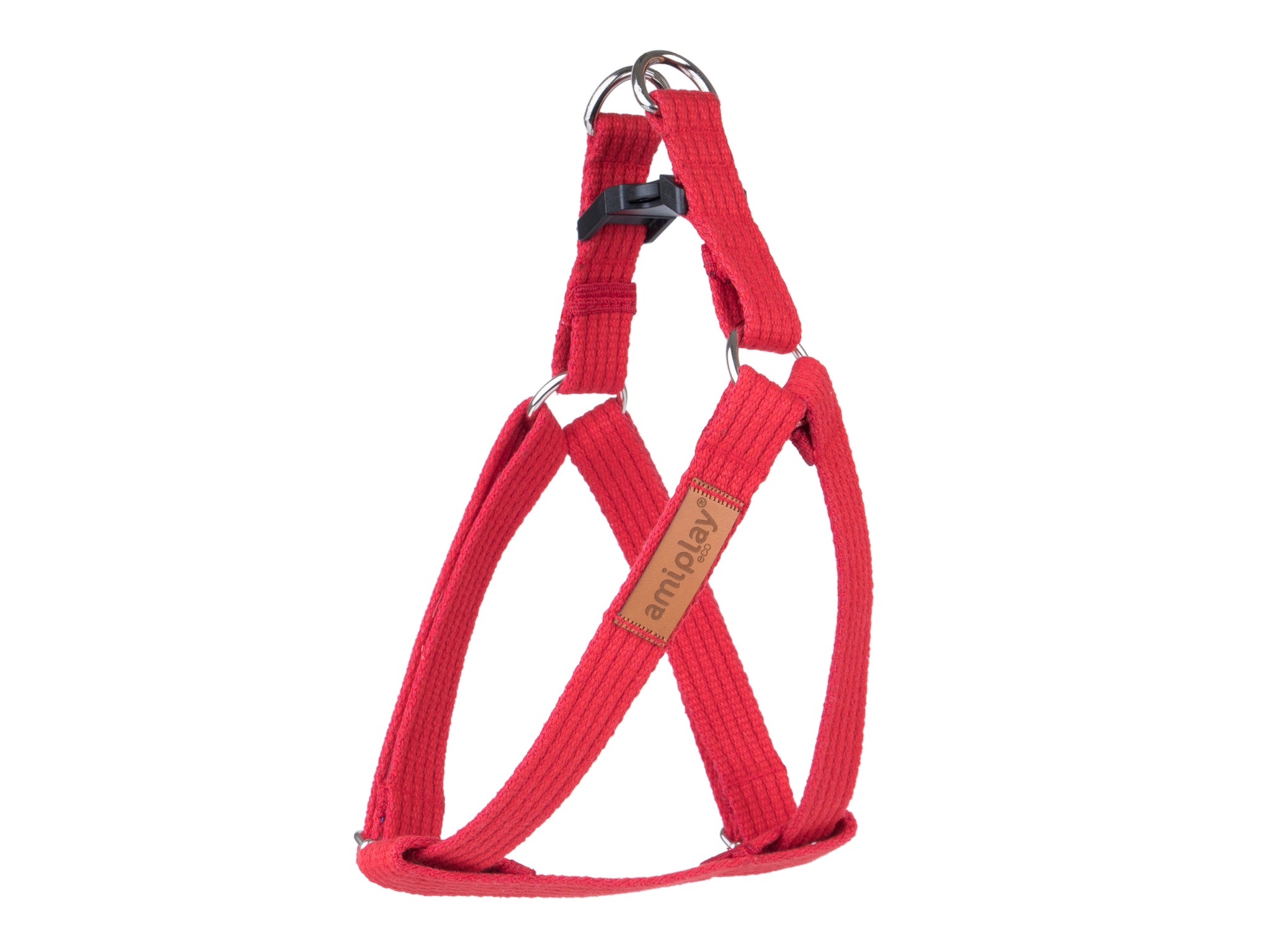 Amiplay Cotton Adjustable Step-In Harness - red