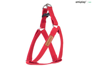 Amiplay Cotton Adjustable Step-In Harness - red