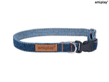 Amiplay Denim Adjustable Collar – Denim Light Blue & Denim Original