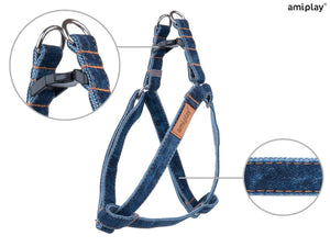 Amiplay Denim Adjustable Step-in Harness - Denim Original or Denim Light Blue