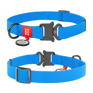 Waudog Waterproof Blue Dog Collar