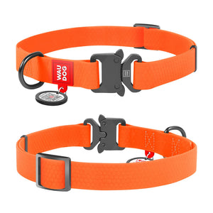 Waudog Waterproof Orange Dog Collar